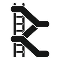 Double slide and ladder leading to aquatic fun in water park vector