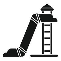 Playground slide with tube and ladder leading to top platform vector