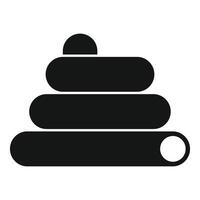 Black pyramid toy building skills in children vector