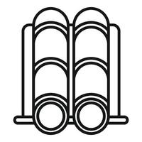 Binoculars showing magnifying optical lenses for exploration vector