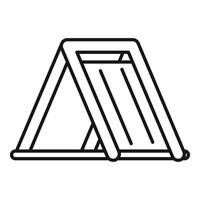 Folding portable laptop stand being used on white background vector