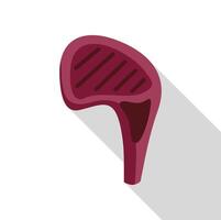 Grilled lamb chop meat showing grill marks on white background vector