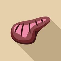 Grilled t bone steak showing cross section of medium rare meat vector