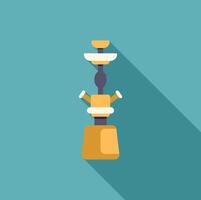 Hookah pipe standing on a light blue background with long shadow vector