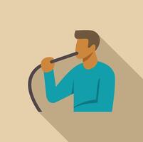 Man smoking hookah pipe, relaxing and enjoying flavored tobacco vector