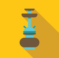 Hookah pipe standing on yellow background with long shadow vector