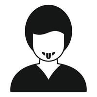 Boy sticking out tongue showing grimace facial expression vector