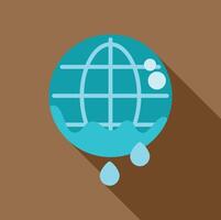 Melting earth globe showing rising sea levels and climate change vector