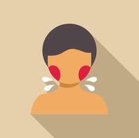 Person suffering from swollen salivary glands and drooling vector