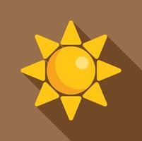 Yellow sun shining with long shadow on brown background vector