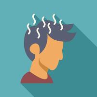 Man feeling anger and stress with steam coming out of head vector