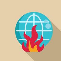 Earth globe burning representing global warming and climate change issues vector