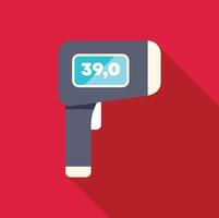 Digital infrared thermometer showing high body temperature reading vector