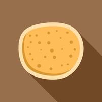 Round potato with skin showing small spots on brown background vector