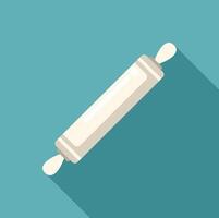 Rolling pin lying on diagonal on turquoise background vector