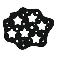Black irregular shape decorated with multiple white stars and dots vector