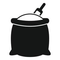 Full sack of flour with wooden scoop for baking and cooking vector