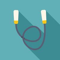 Skipping rope lying on a turquoise background with long shadow vector
