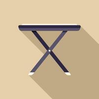 Empty ironing board with crossed legs on beige background vector