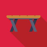 Vaulting table standing on red background with long shadow vector