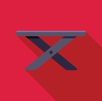 Folding camping table on red background with long shadow vector