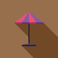 Beach umbrella casting long shadow on brown background vector