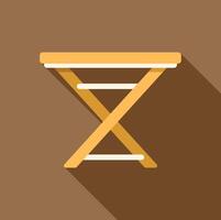 Folding table icon representing portable furniture for picnics and events vector