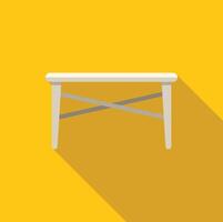 White folding table standing on yellow background vector