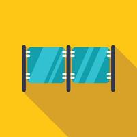 Glass panel fence creating modern architectural barrier on yellow background vector