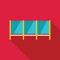 Glass partition wall dividing room with red background vector
