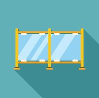 Glass panel partition separating rooms with yellow frame vector