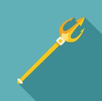 Golden trident of poseidon symbolizing power and authority vector