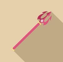 Pink trident symbolizing power and mythology on beige background vector