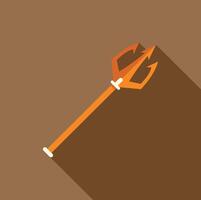 Golden trident spear weapon pointing up representing power and authority vector