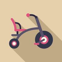 Pink tricycle with big front wheel standing on beige background vector