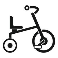 Child tricycle with big front wheel and handlebar standing still vector