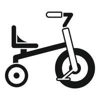 Child tricycle icon, kid transport enjoying playing outside using simple small bicycle vector