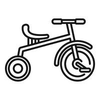 Kid tricycle with three wheels and handlebar for riding vector