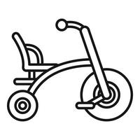 Child tricycle with big front wheel and curved frame vector