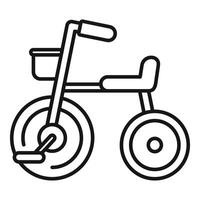 Child tricycle with front basket for toys and games vector