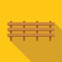 Wooden fence creating a secure boundary on yellow background vector