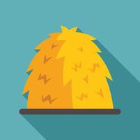 Haystack resting on a wooden platform, agriculture and farming concept vector