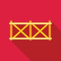 Wooden fence creating secure barrier on red background vector