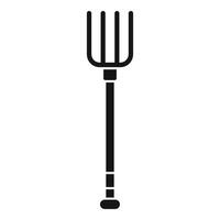 Pitchfork with long wooden handle for gardening and farming vector