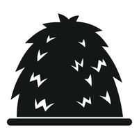 Haystack icon representing hay or straw storage for animal feed in farms vector