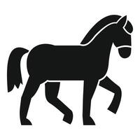 Black horse walking and showing elegance and power vector