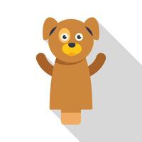 Hand puppet dog raising paws showing playful expression vector