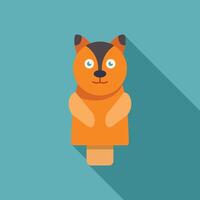 Adorable orange squirrel finger puppet posing on turquoise background vector