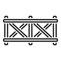 Metal truss structure supporting weight with cross beams for stability vector