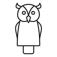 Line drawing of an owl puppet standing on a base vector